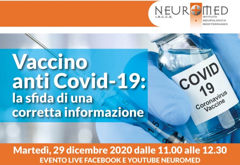 Vaccino anti Covid-19: dal Neuromed una diretta Facebook e YouTube per l’informazione responsabile