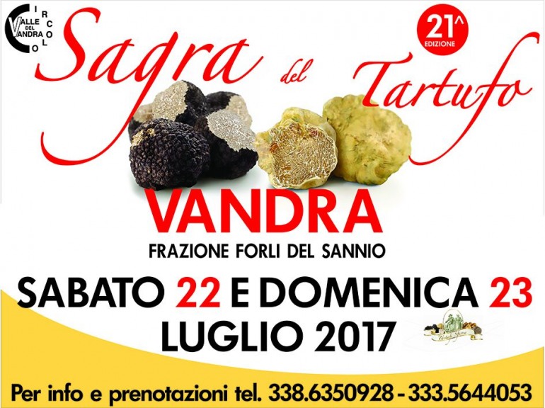 Vandra, due giorni di festa con la 21^ edizione della sagra del tartufo