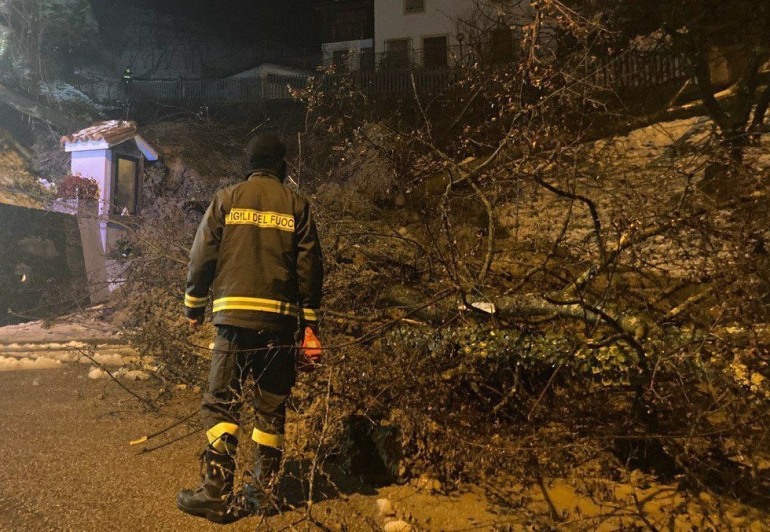 Maltempo: interventi dei Vigili del Fuoco h24, decine di soccorsi in Alto Sangro