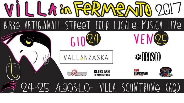 ‘Villa in Fermento’, festival delle birre artigianali a Villa Scontrone: 24-25 agosto