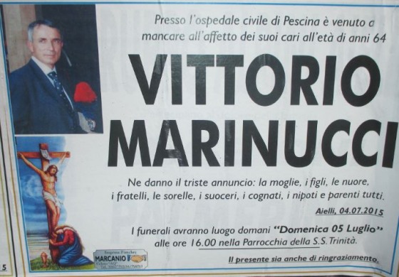 Carabinieri in lutto per la morte di Vittorio Marinucci, ex comandante della Stazione di Alfedena